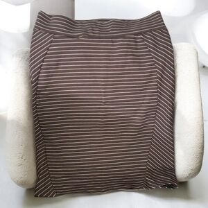 Toad & Co skirt size small horizontal & diagonal stripes brown white str…